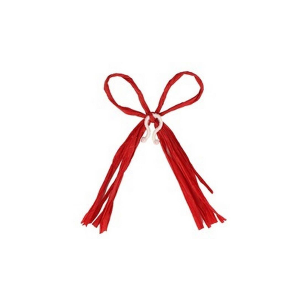 Raffia Bow + Clip Red